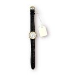 A gents gold-plated quartz Longines model L4.636.2 wristwatch, the white enamel dial with Roman