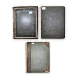 Three various 19th century large family bibles with printed illustrations, (3)