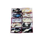 Ten pairs of various ladys Salvatore Ferragamo shoes, all boxed, all size UK 4, Europe 37. (