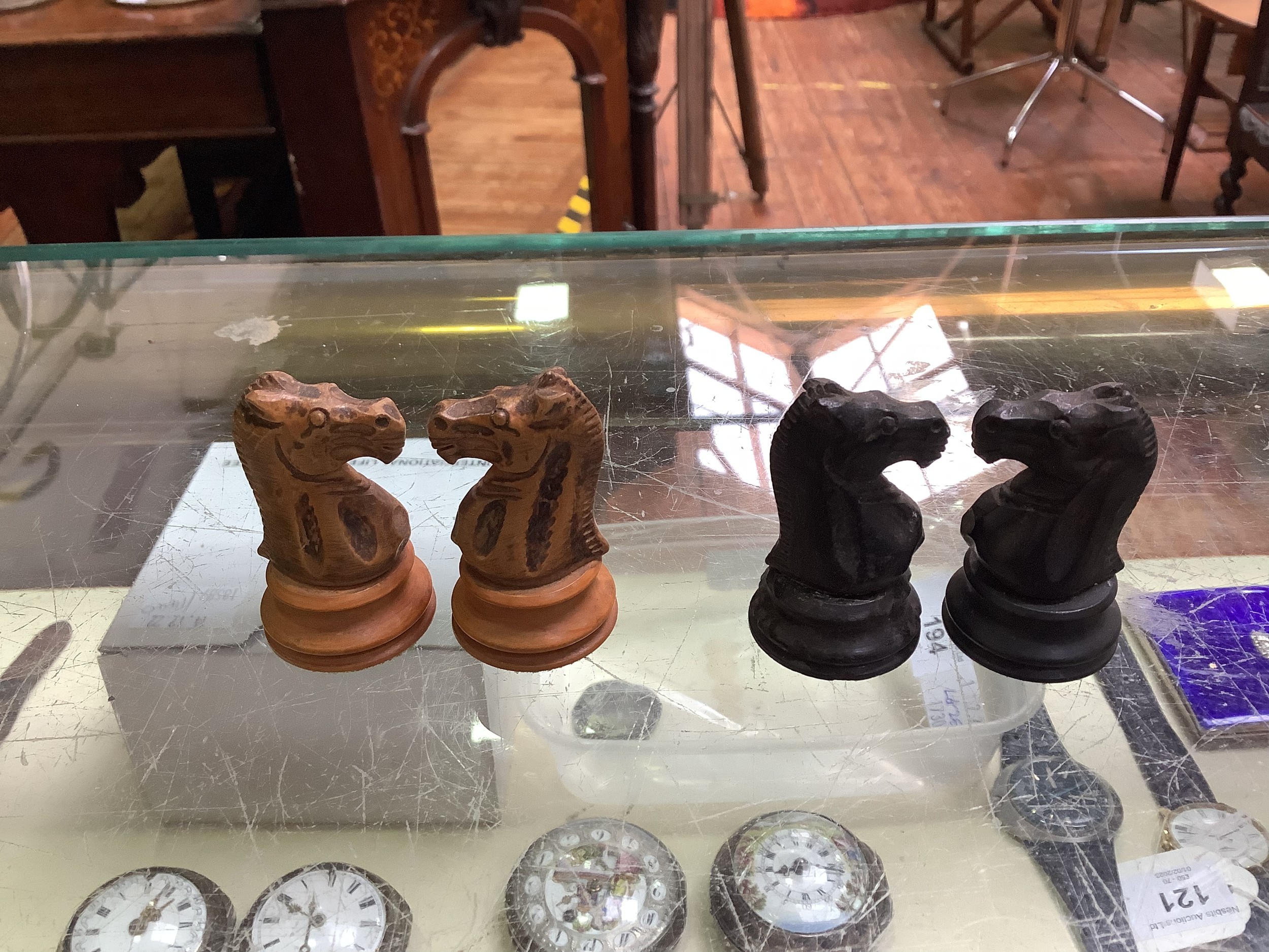 Two glass chess sets, with glass board and a wooden Staunton pattern chess set, together with two - Image 12 of 15