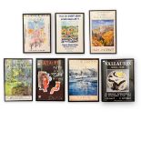 Seven various French art exhibition posters, 2x 70x50cm, 3x 60x40cm and 2x 40x30cm including artists