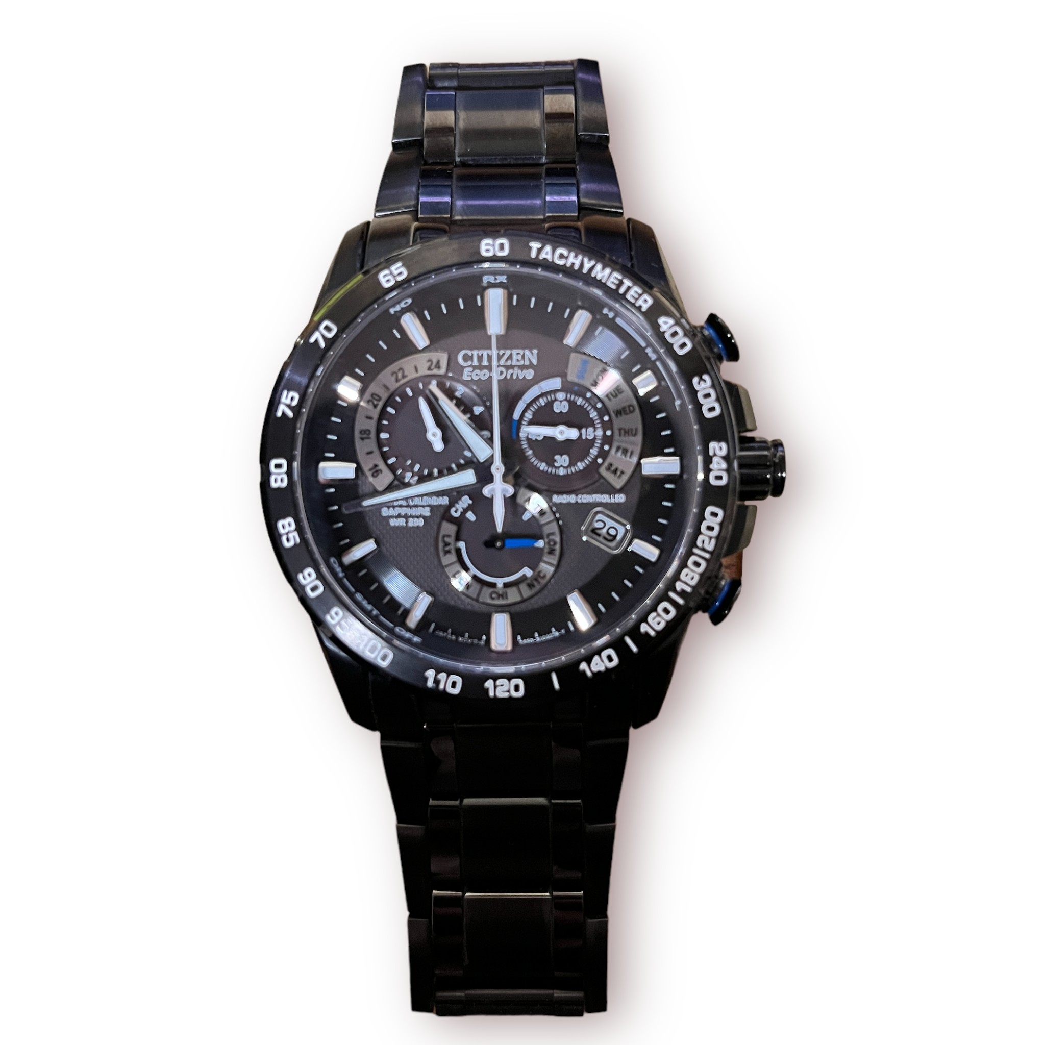 Three gents stainless steel Citizen wristwatches including an Eco-Drive Radio controlled perpetual - Image 2 of 8