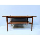 A 1960s Scandinavian rosewood coffee table, with cutaway removable top and undertier, measures