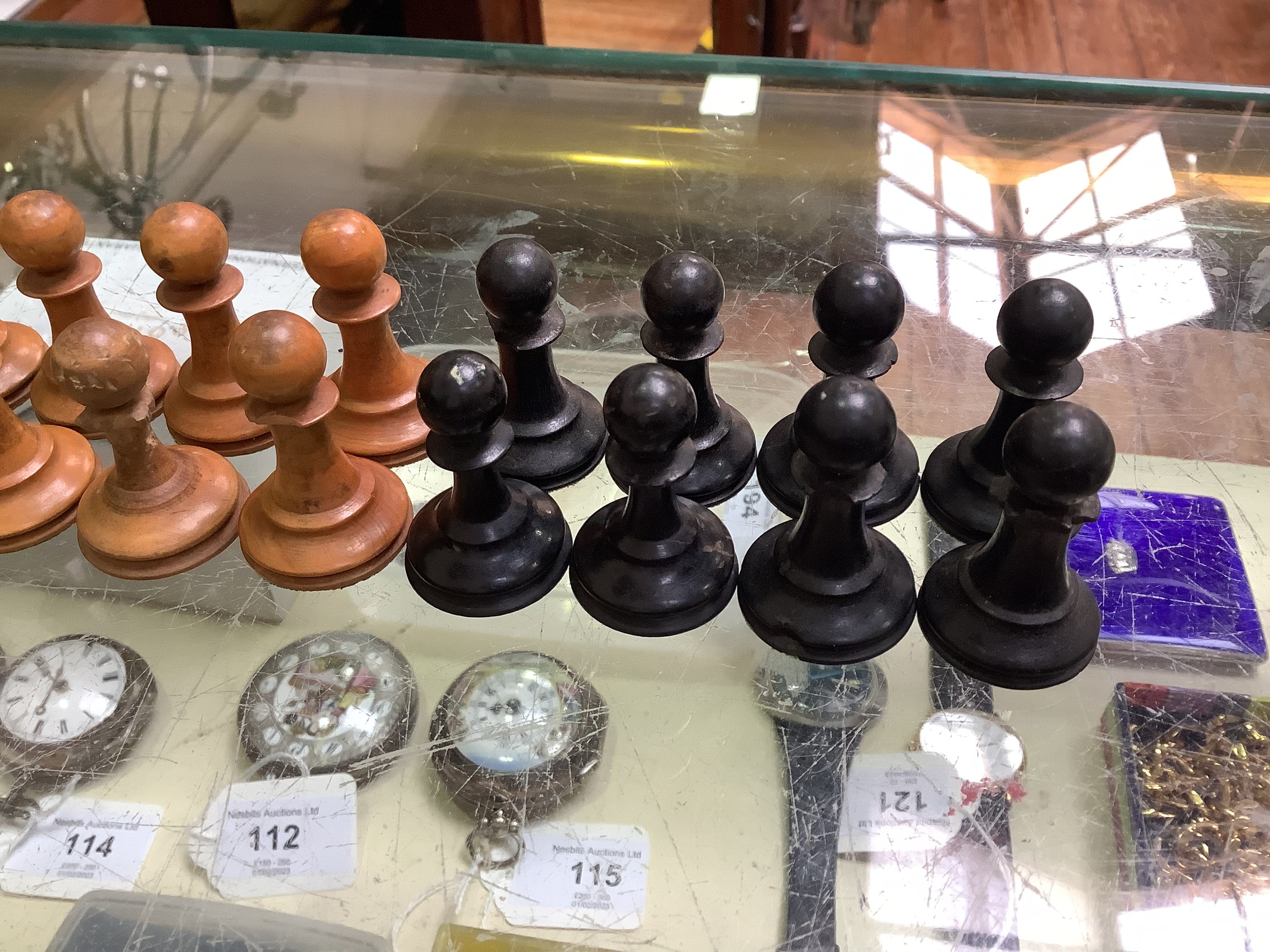 Two glass chess sets, with glass board and a wooden Staunton pattern chess set, together with two - Image 6 of 15