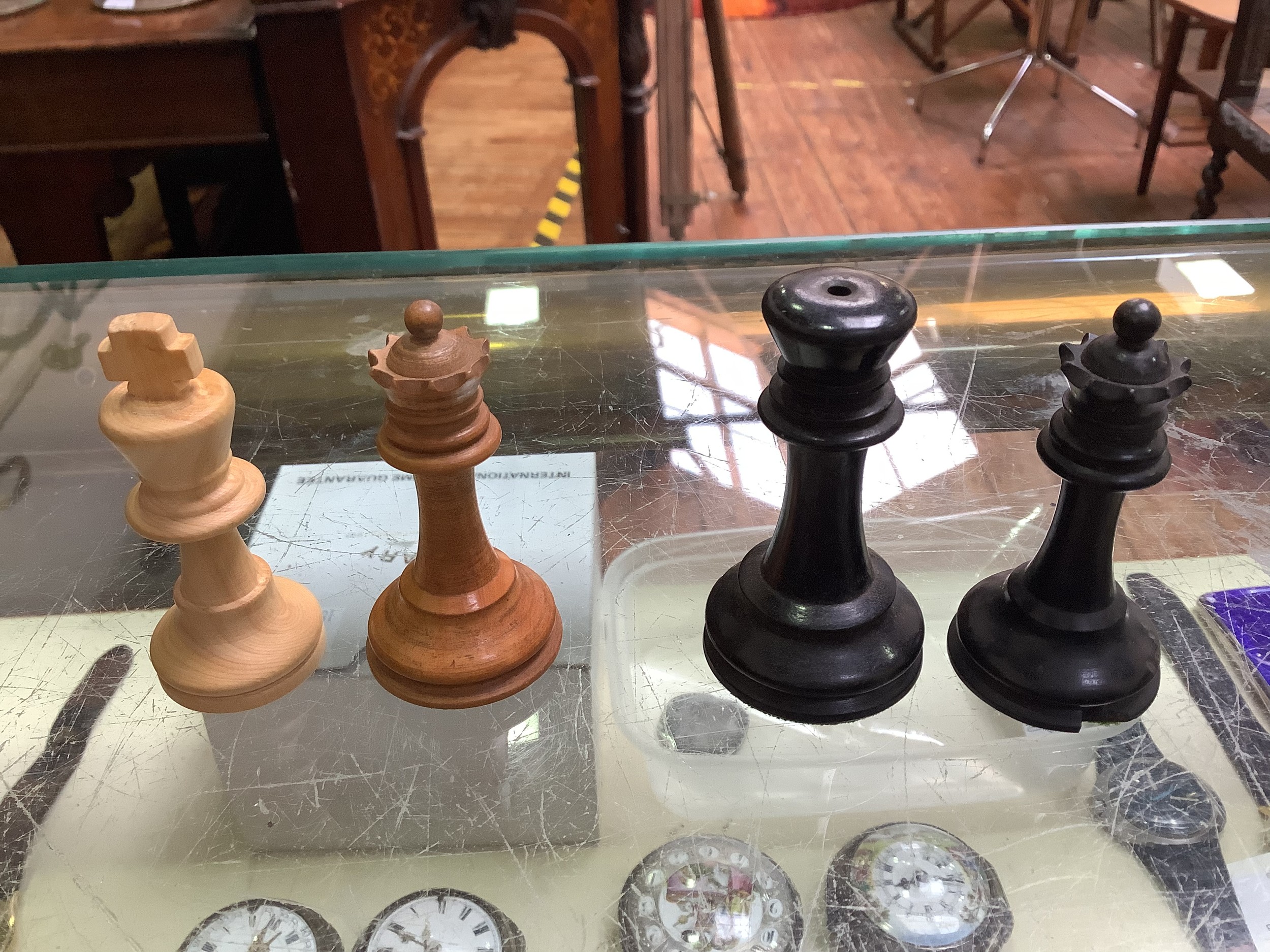 Two glass chess sets, with glass board and a wooden Staunton pattern chess set, together with two - Image 10 of 15