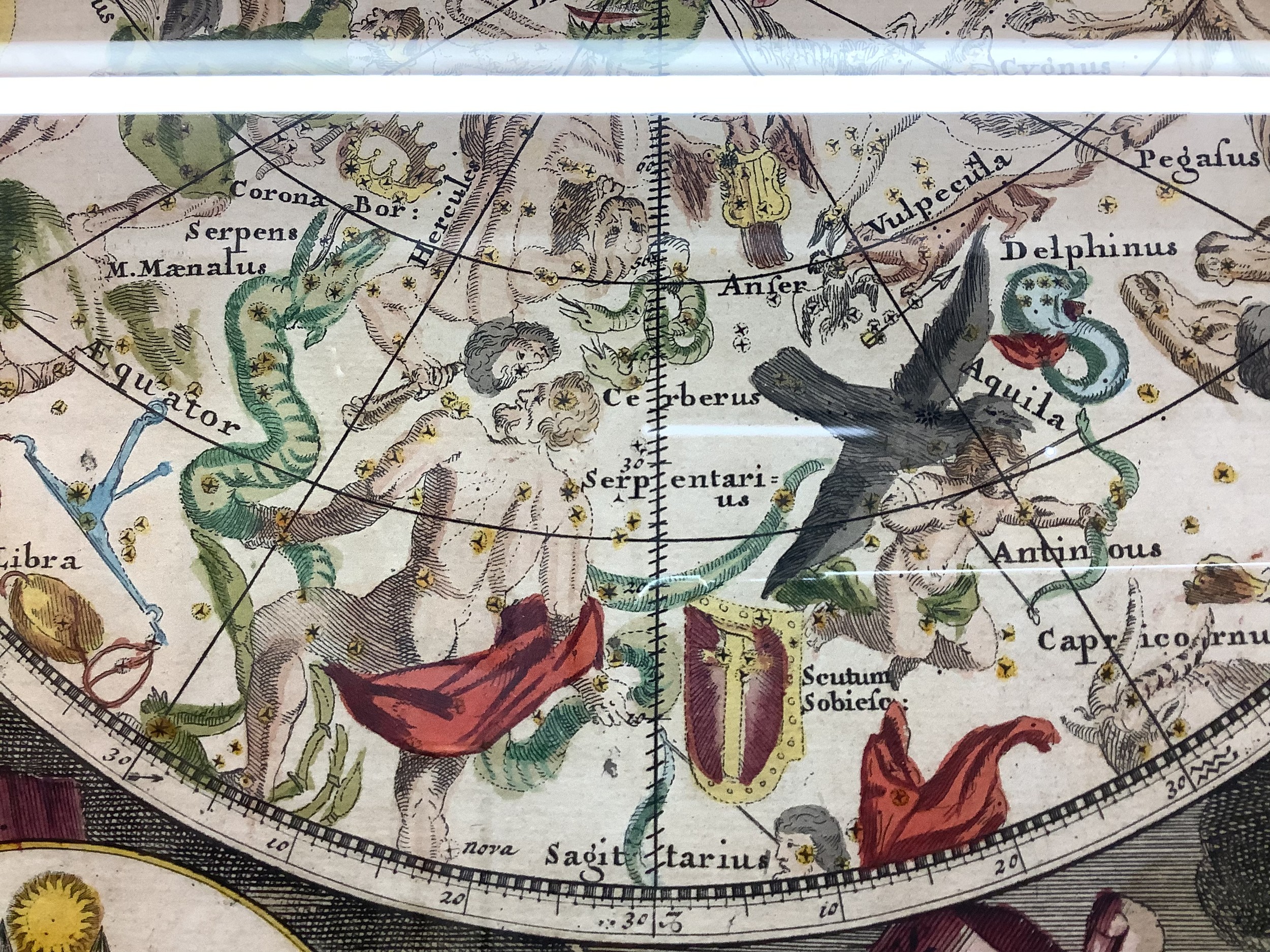 Petrus Schenck: hand-coloured printed map, Planisphaerium Coeleste: Secundum Restitutionem - Image 10 of 12