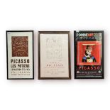 Three various Picasso exhibition posters, Potiers Exposition 1963, 50x27cm, Hommage a Picasso