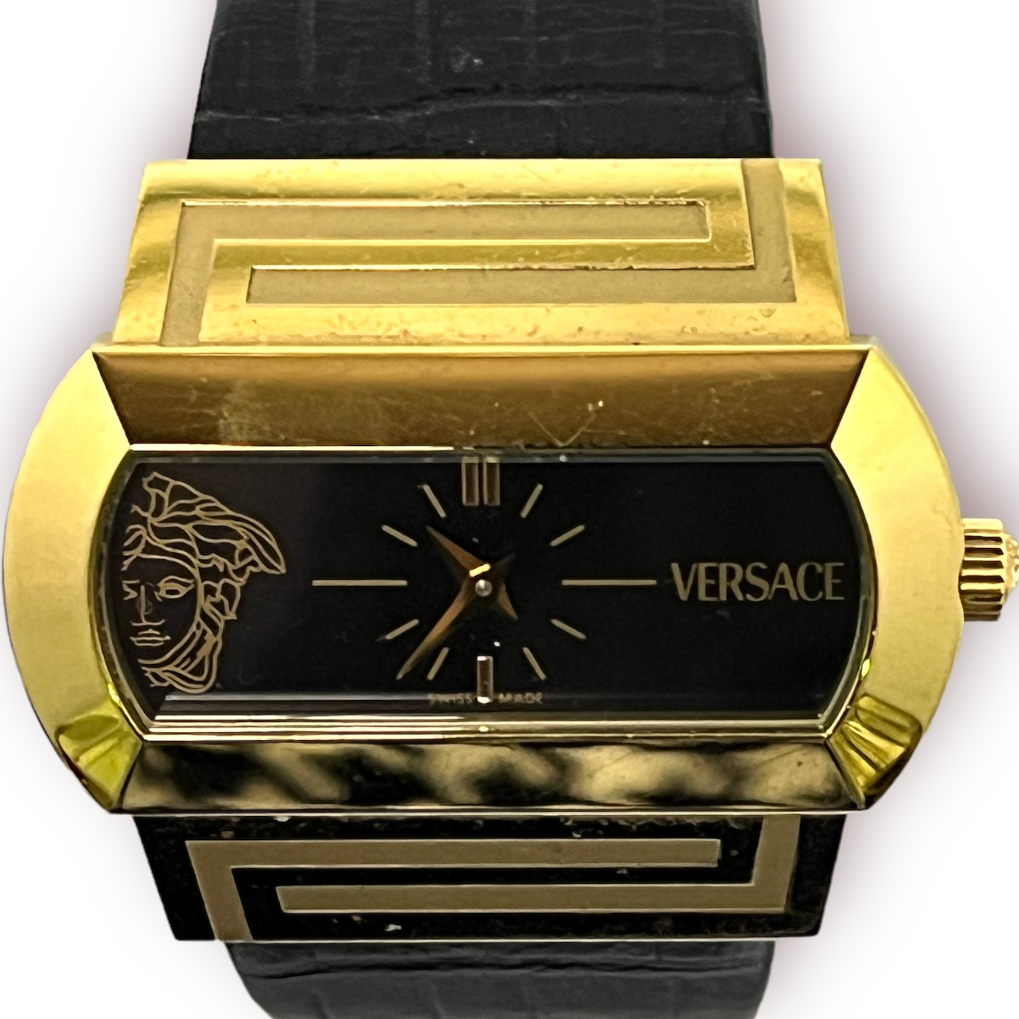 Six assorted ladies wristwatches including a gold-plated Versace example, two by Swarovski, a - Image 4 of 7