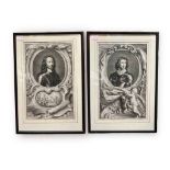English Civil War Interest: A pair of 18th century engraved portraits, Lieutenant General Lambert