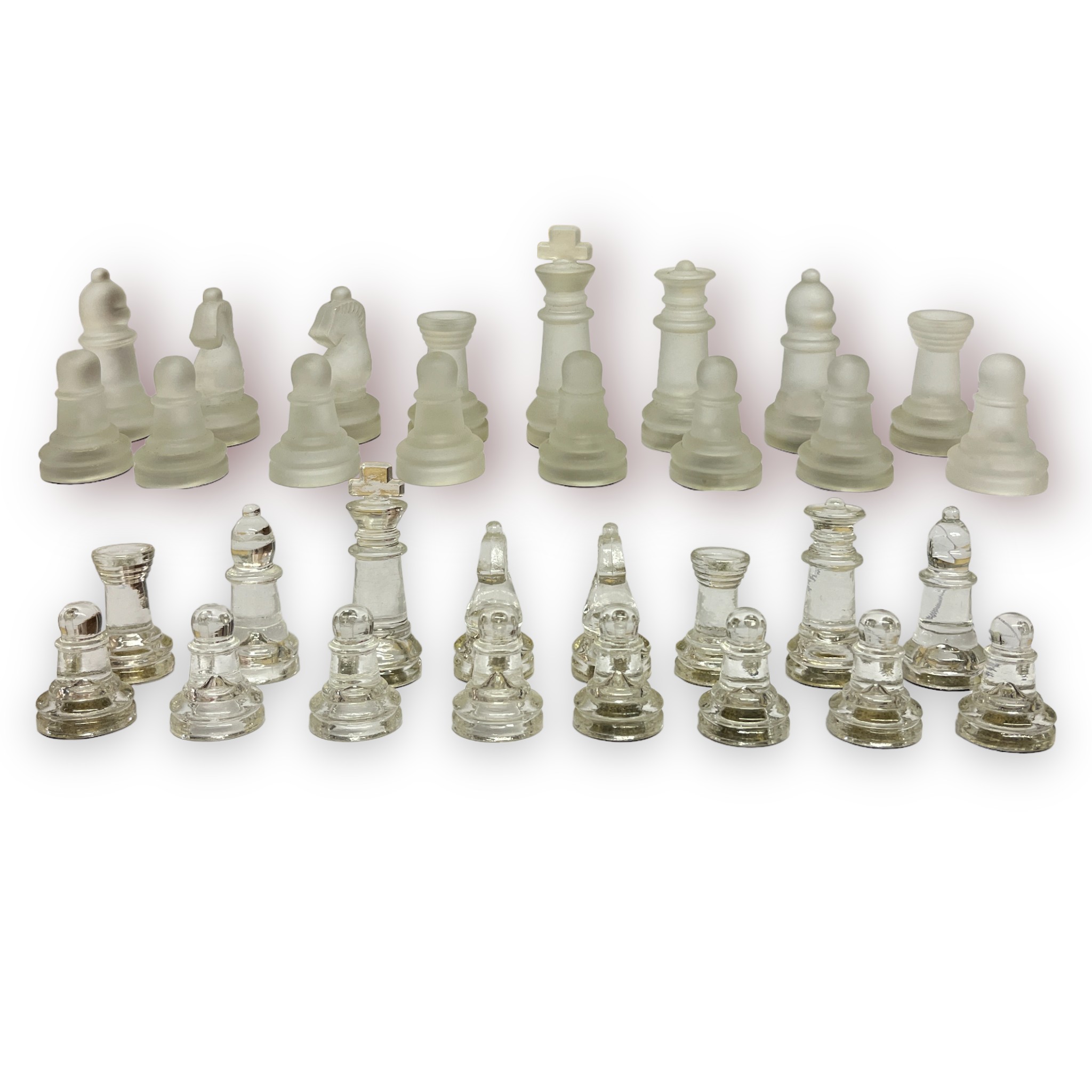 Two glass chess sets, with glass board and a wooden Staunton pattern chess set, together with two - Image 3 of 15