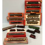 A quantity of various boxed Hornby and Lima 00 gauge model trains and coaches, to include Hornby