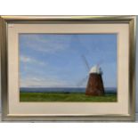 Clive McBain (British contemporary), a panoramic view of Halnaker windmill near Chichester with