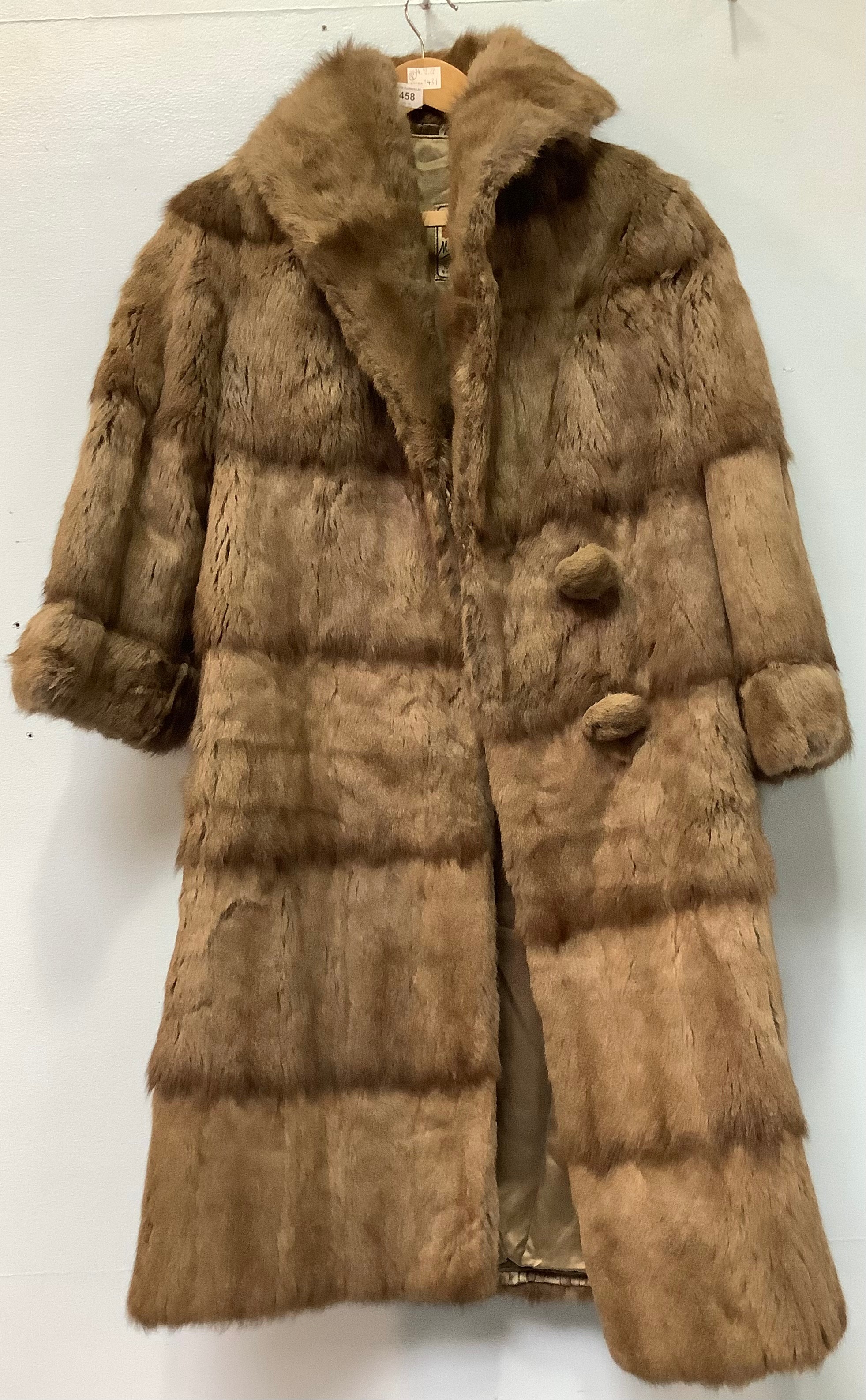 A three-quarter length light brown mink fur coat, probably from Hong Kong, a lady’s three-quarter - Image 3 of 6
