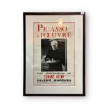 A Picasso exhibiton poster, 'Picasso a l'Oeuvre, etude photographique par Edward Quinn' Gallerie