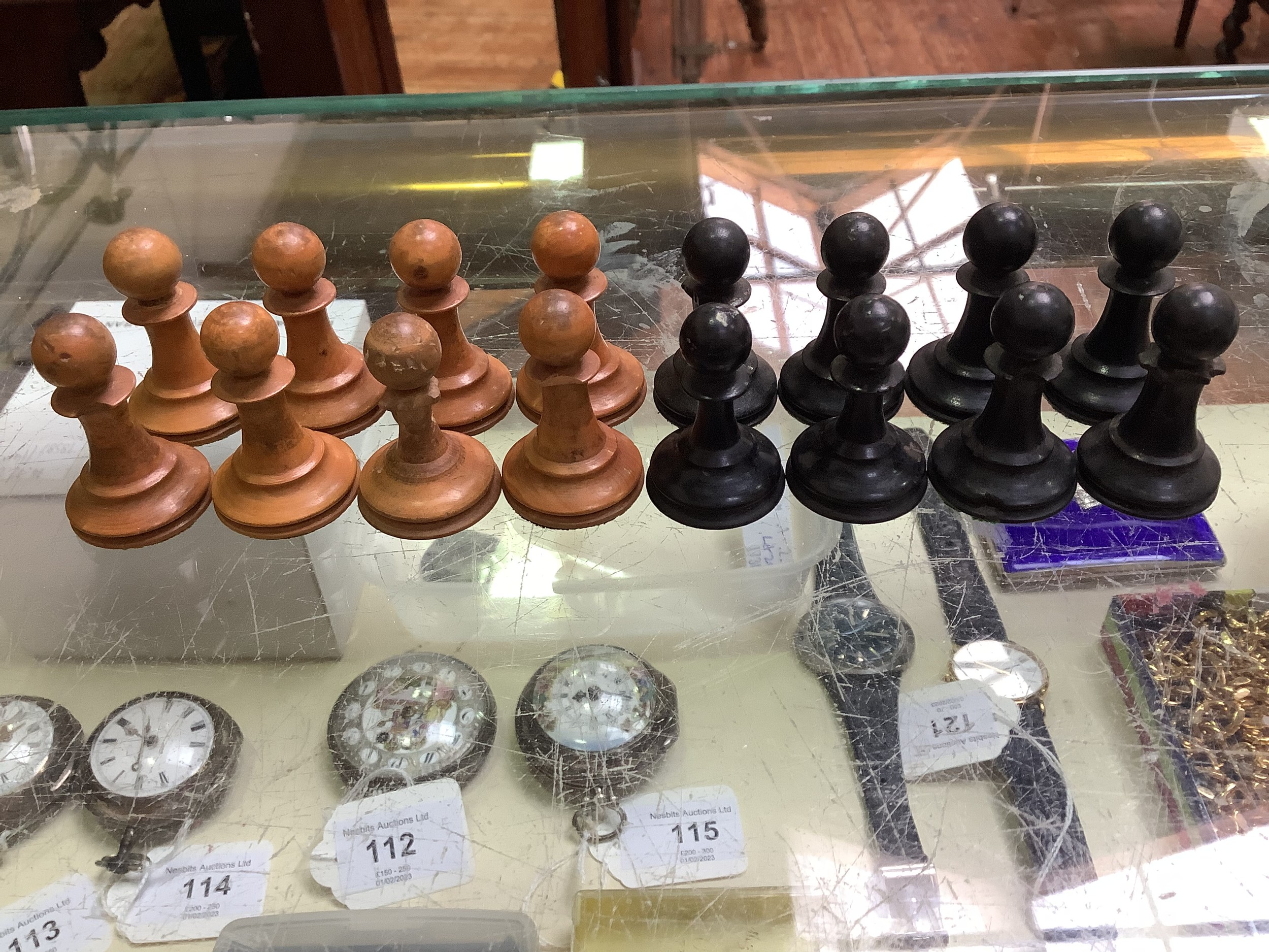 Two glass chess sets, with glass board and a wooden Staunton pattern chess set, together with two - Image 5 of 15