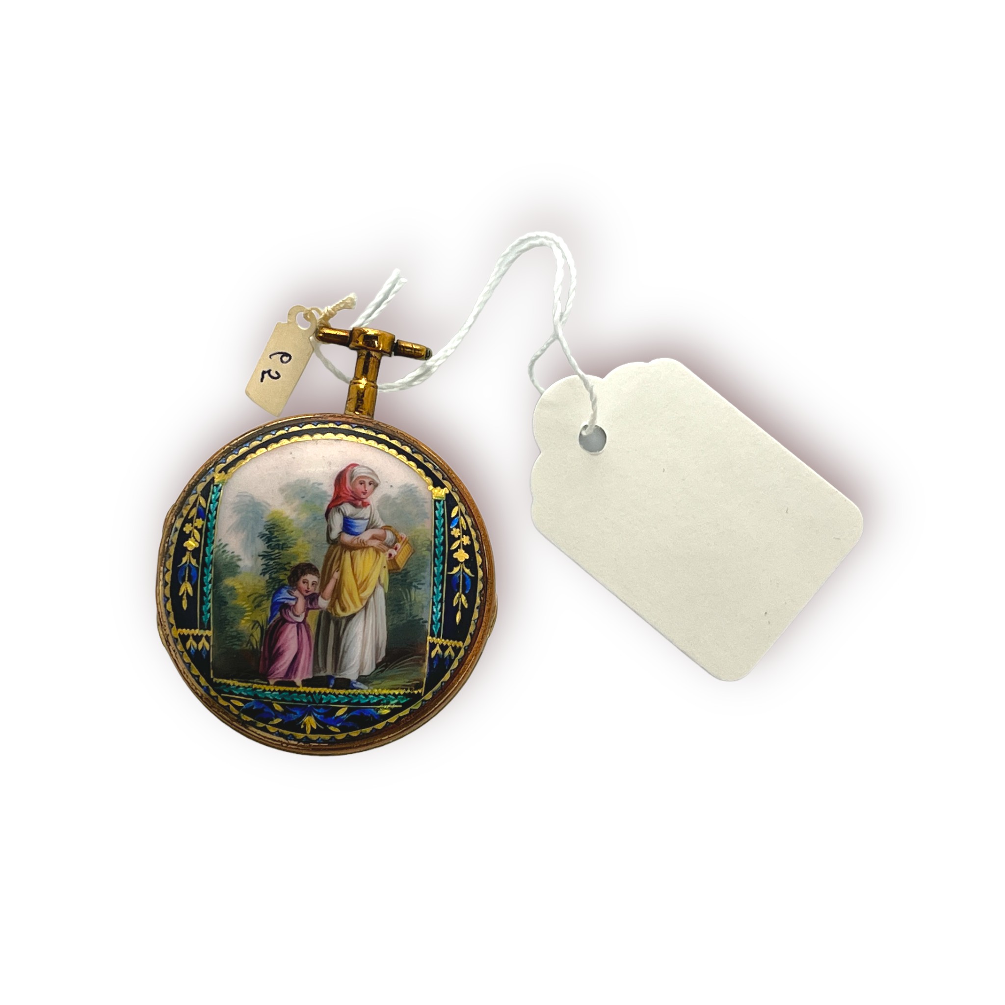 An 18th century continental gilt-metal, verge pocket watch by Isaac Soret, the white enamel dial - Image 2 of 2