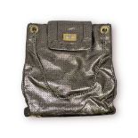 Chanel metallic drill perforated leather large flap tote bag with Silver and Gold tone hardware,