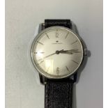A gents stainless steel manual wind Hamilton wristwatch, c.1960’s, the circular silvered dial with