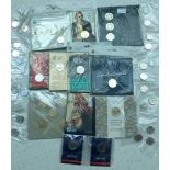 UK £2 Mint Uncirculated, Seventeen coins in nine packs including Falklands War 5-coin pack, Ernest
