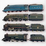 Four various Hornby Railways 'OO' gauge locomotives with matching tanks, comprising Hornby R350