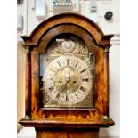 An 18th Century longcase clock by John Watts, Canterbury, the eight-day movement striking a bell,