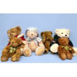 Five various Steiff teddy bears for Harrods, including, ‘Daffodil’ bear, ‘Alexander’ 2006