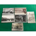 Six real photographic postcards of Littlehampton shopfronts - one a street view with Freeman,