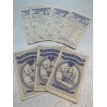 Football programmes / Portsmouth FC, 7x Homes: Blackpool 22/08/51, Man City 5/09/51, Wolves 15/09/