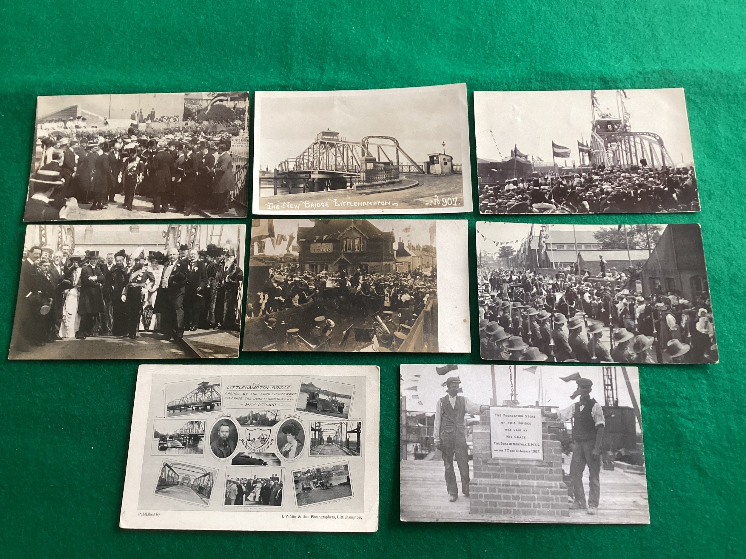 17 standard-size postcards, all real photographic apart from one, relating to Littlehampton swing - Image 4 of 4