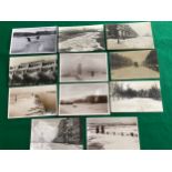 Eleven postcards of Littlehampton in the snow or grip of a winter freeze. One showing the beach in