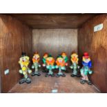 Eight various Murano glass clowns, tallest approx. 25cm (Section 37)