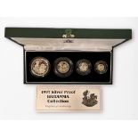 A Royal Mint Britannia Silver Four-Coin set, proof struck with Britannia after Philip Nathan, the