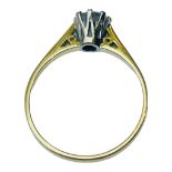 An 18ct yellow gold solitaire diamond ring, claw set, round brilliant cut diamond weighing 0.