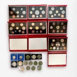 Seven UK Annual Definitive proof Deluxe Sets, 1990, 1992 (x2), 1993, 1994, 1995, 1997, together with