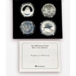 The 2004 Famous World Silver Coin Collection of 4x One Troy Ounce Fine Silver, 999/1000, US Eagle/