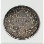 A 1835 East India Company Silver One Rupee, William IV head obv, denomination within laurel wreath