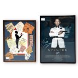 A framed James Bond ‘Spectre’ Odeon film poster, depicting Daniel Craig as 007, stood alone with