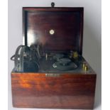 C.A. Mk. v. Crystal Receiver / G.P.O. Reg No. 255, in stained walnut hinged box cabinet, with a pair