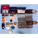 Collectables including approximately 15 x Rolls Razors, 2 x ladies white metal compacts, and others.