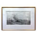 William Lionel Wyllie RA (1851-1931), Battle of Jutland with with battleships firing broadside,