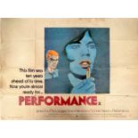 Performance (R-1979) British Quad film poster, from the film’s 1979 re-release, rare design,