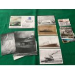 Collectables relating to the sinking of the Titanic – a commemorative cover, postcards and collector