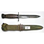 A WW2 American M4 Fighting Knife/Bayonet By "Imperial," 6 3/4 inch, single edged blade with back