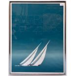 Original Official poster of America's Cup 25, 1983, by Keith Reynolds, in contemporary brushed