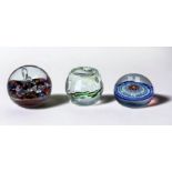 A 19th Century Baccarat crystal paperweight, of domed form, concentric patterned millefiori