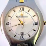 A gents bi-colour stainless steel quartz Maurice Lacroix wristwatch, the white enamel dial with