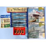 Two boxed Minic Ships 1:1200 scale diecast model harbour sets by Hornby; ‘Naval Harbour Set’ and ‘