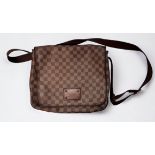 Louis Vuitton Damier Ebene Messenger Bag, with brown adjustable shoulder strap, a rear zip pocket,