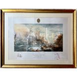 After William Lionel Wyllie, 'Trafalgar ar 2.30pm,' large colour print of the battle scene with