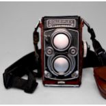 A German Rolleiflex DBP 3.5F DBGM Franke & Heidecke Synchro-Compur twin lens camera, serial number